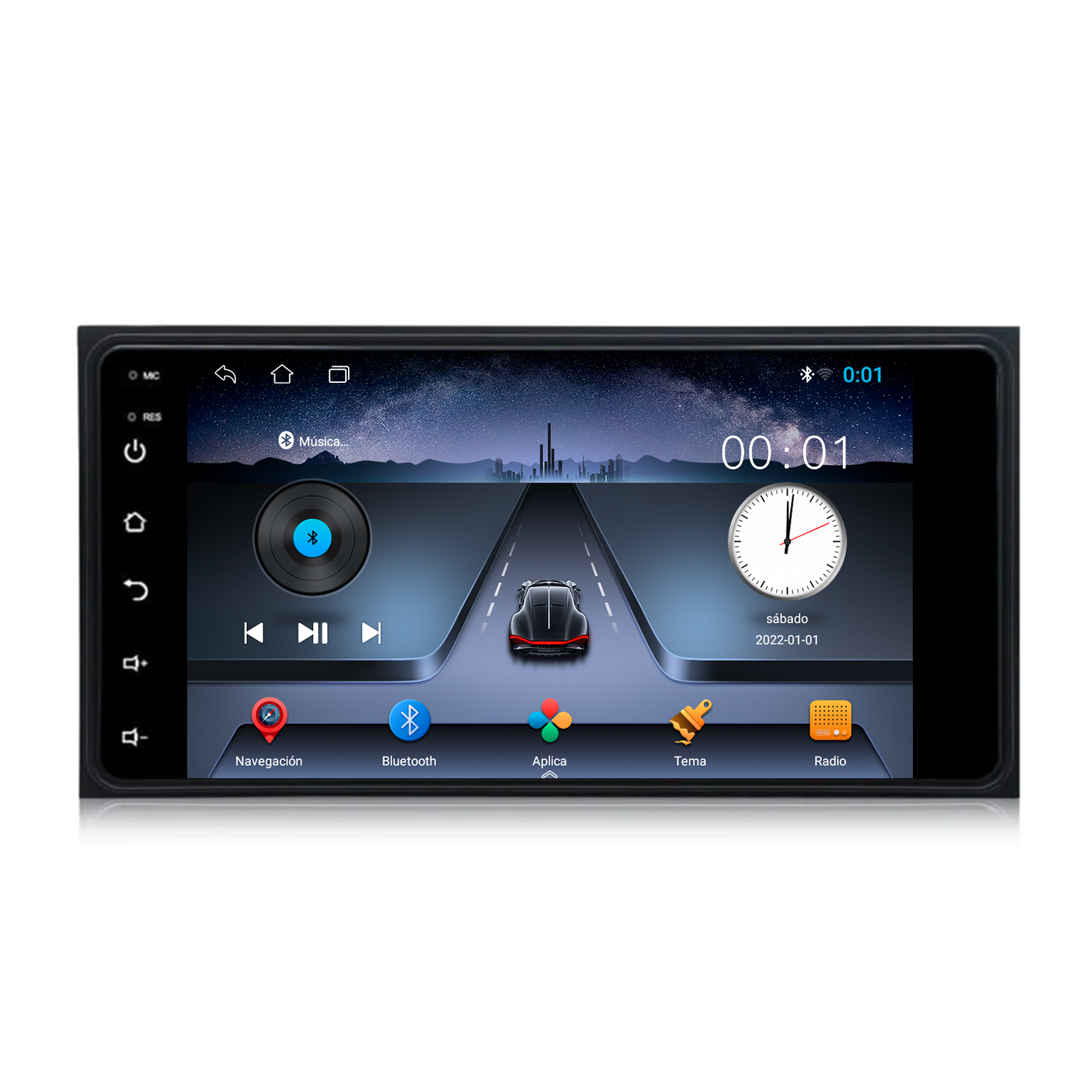 RADIO PARA TOYOTA UNIVERSAL 4+64 CON CARPLAY Y ANDROID AUTO