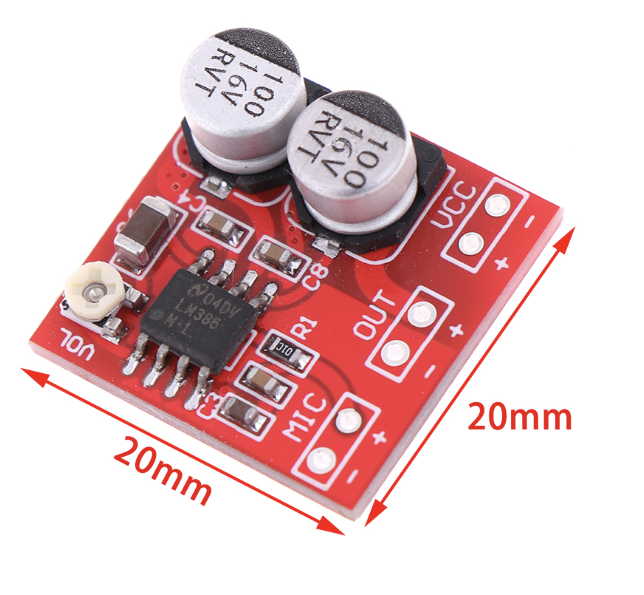PRE AMPLIFICADOR PARA MICRÓFONO DC5V-12V LM386