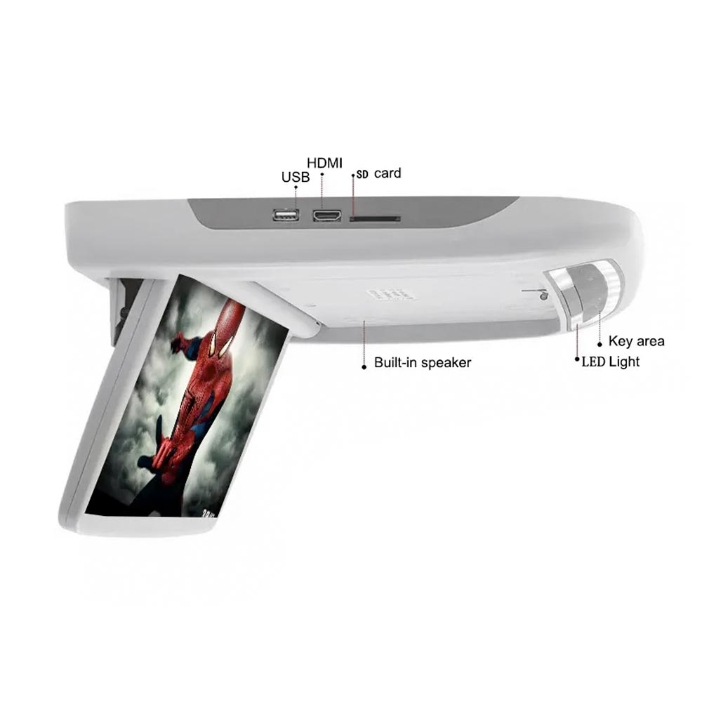 PANTALLA DE TECHO 12" MP5, IPS, USB, SD CARD, HDMI MOTORIZADA